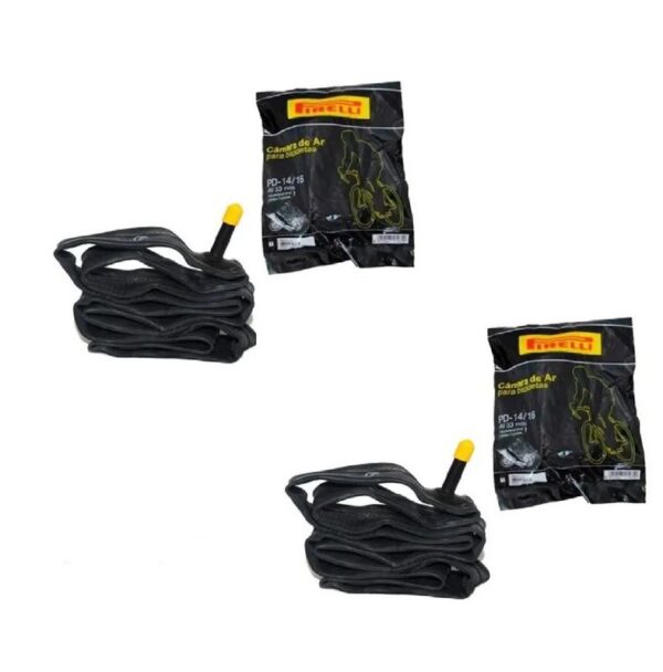 Par  Câmaras De Ar Aro 14/16  Pirelli Bico Grosso 33mm.