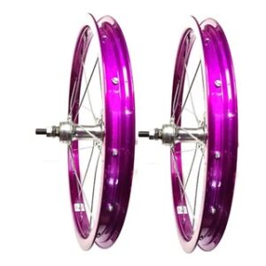 Par de Roda Aro 16 Montada Violeta (Com Catraca)
