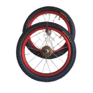 Par de Roda Aro 16 Completo Vermelho (Com Catraca)