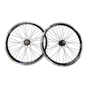 Par de Rodas Aro 20 Aero Montada Preto(Com Catraca)