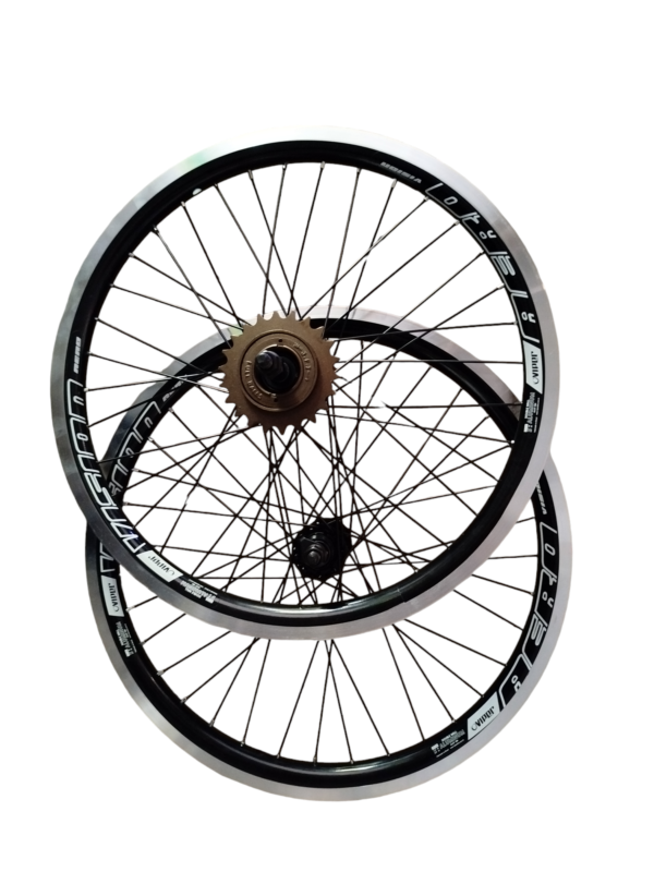 Par de Rodas Aro 20 Aero Montada Preto(Com Catraca) - Image 6